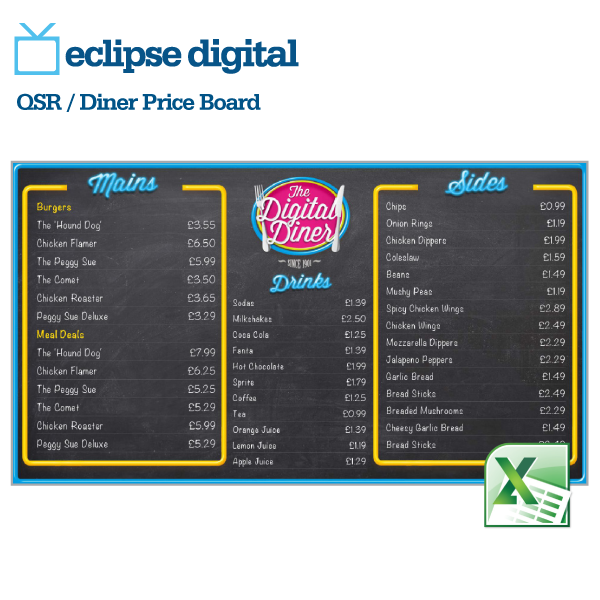Digital Menu Templates Free 28 Images Professional Digital Signage Templates Signagecreator Digital Menu Board Templates