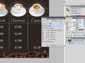 Eclipse Digital Media Digital Signage PSD Digital Menu Board Template Coffee Shop Design Version 2 Fully Editable Layers
