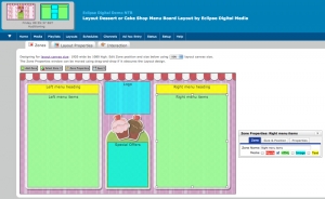 Eclipse Digital Media Digital Signage Dessert Lounge / Cake Shop ONELAN Digital Menu Board Layout Package Canvas