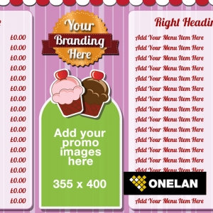 Eclipse Digital Media Digital Signage Dessert Lounge / Cake Shop ONELAN Digital Menu Board Layout Package