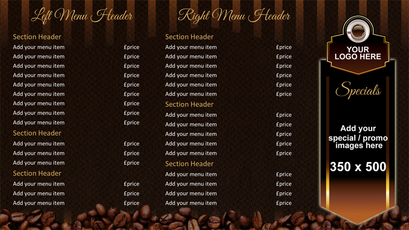 Eclipse Digital Media Digital Signage - ONELAN Layout Package Coffee Shop M...