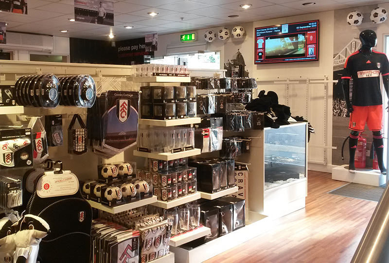 Eclipse Digital Media - Digital Signage Solutions - Fulham Football Club - Retail Stadium Shop Digital Signage