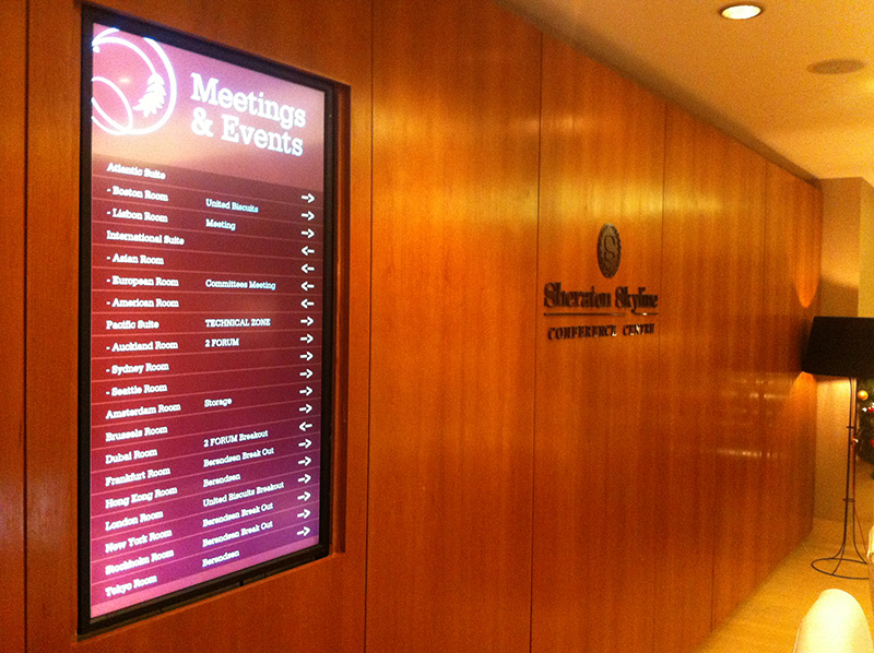 Eclipse Digital Media - Digital Signage Solutions - Sheraton Skyline Hotel London Heathrow - Conference Centre 1
