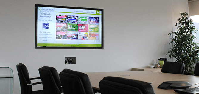 eclipse digital media digital signage solutions corporate meeting room example