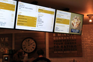 eclipse digital media digital signage solutions restaurant prime burger euston station closeup