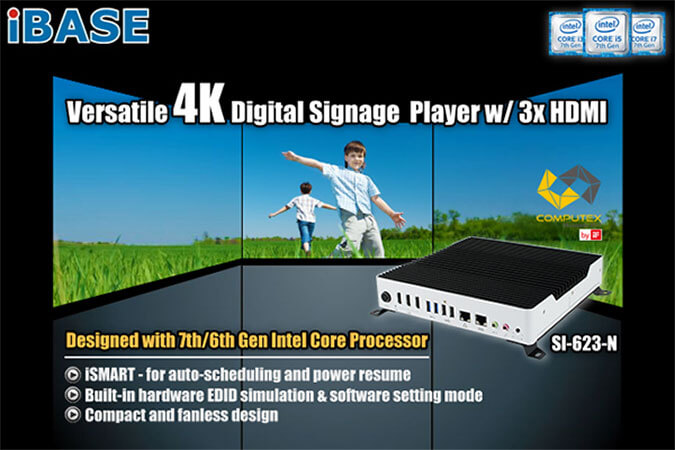 Eclipse Digital Media - Digital Signage Shop - iBase SI-623-N 3 x HDMI Outputs EDID