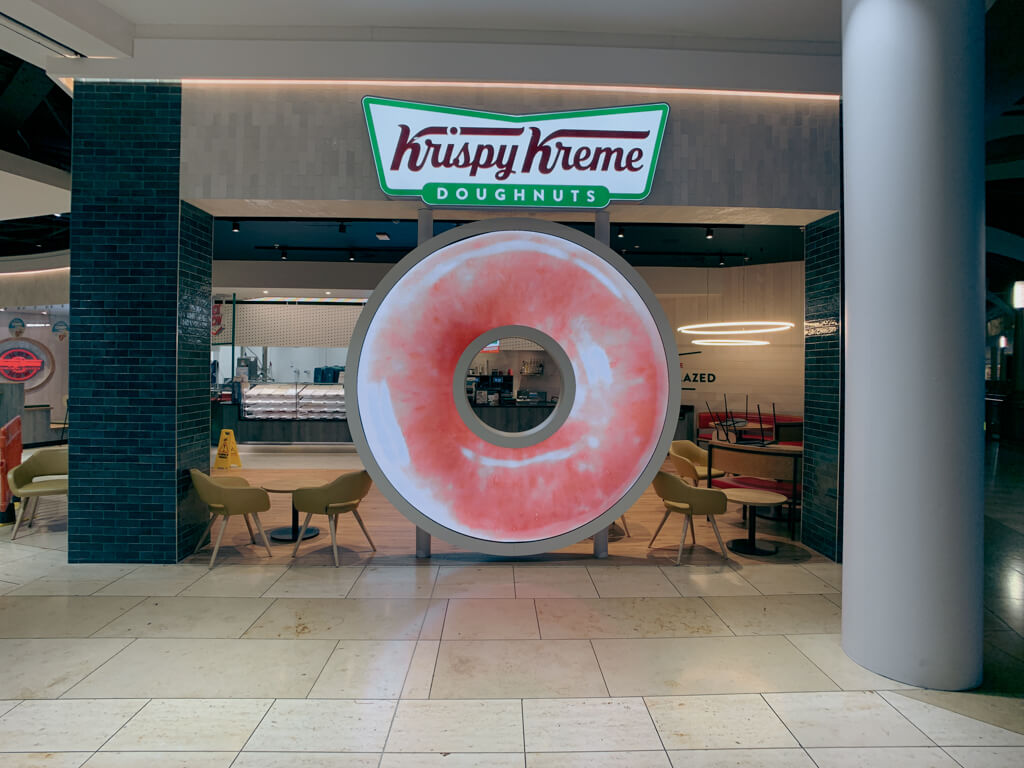 eclipse digital media digital signage av led - custom led donut screen krispy kreme bluewater