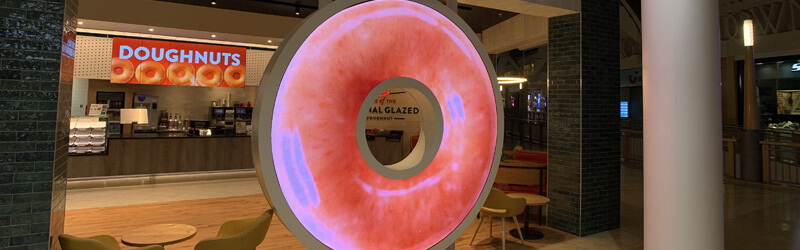 Custom Donut Shaped LED Screen For Krispy Kreme Bluewater Store