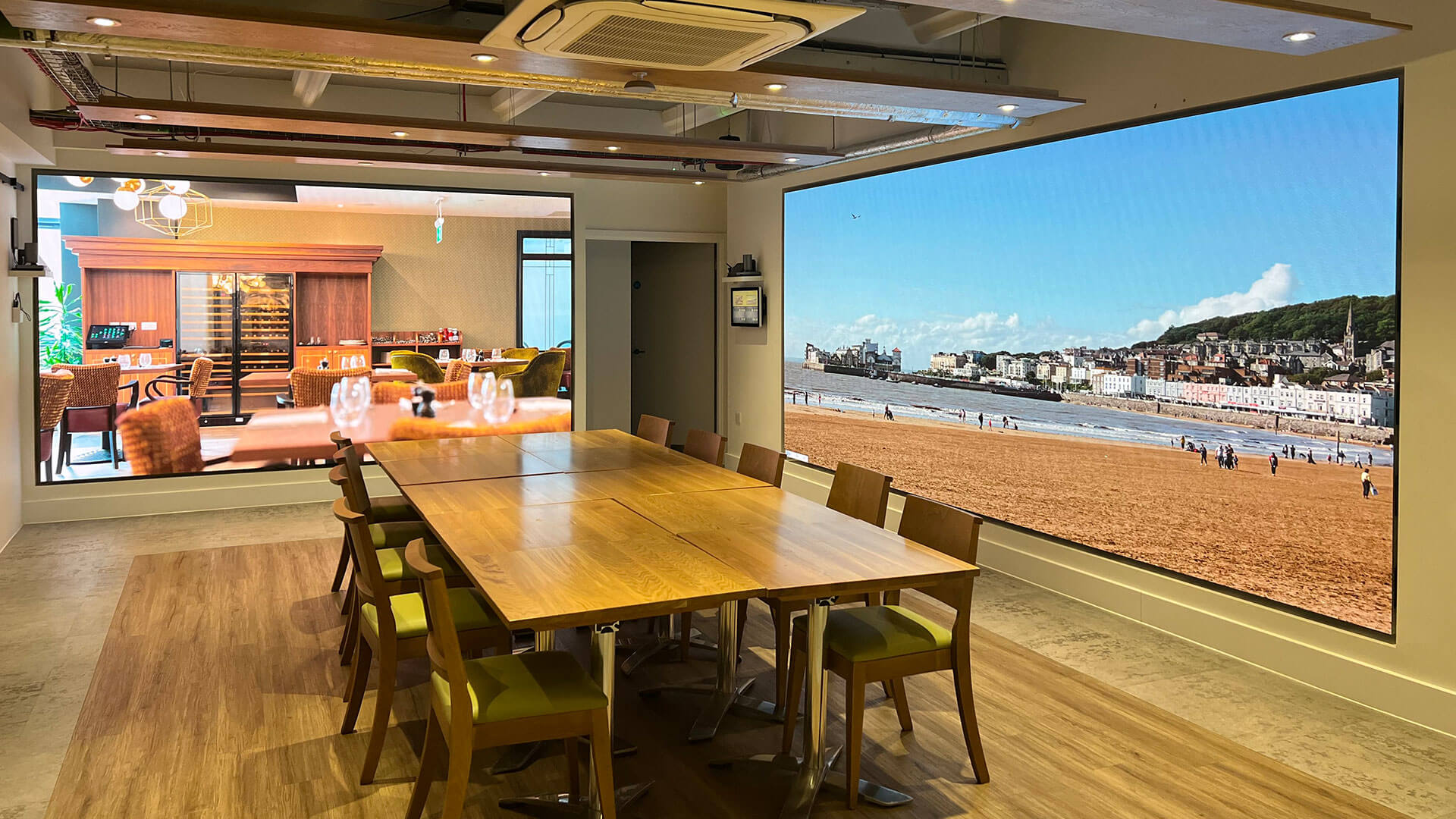 Apetito-LED eclipse-digital-media-digital-signage-av-solutions-apetito-customer-visitor-centre-case-study-customer-waiting-area-1aeclipse digital media - digital signage and av solutions - apetito customer visitor centre - dining room video walls